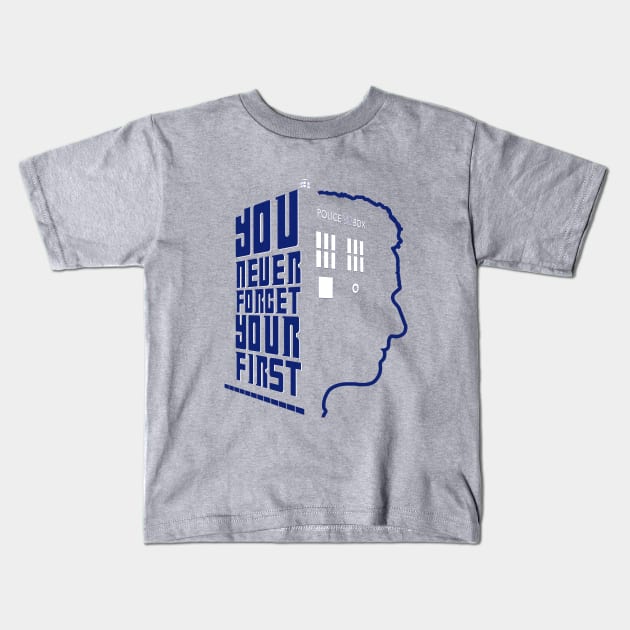 You Never Forget Your First - Doctor Who 12 Peter Capaldi Kids T-Shirt by jadbean